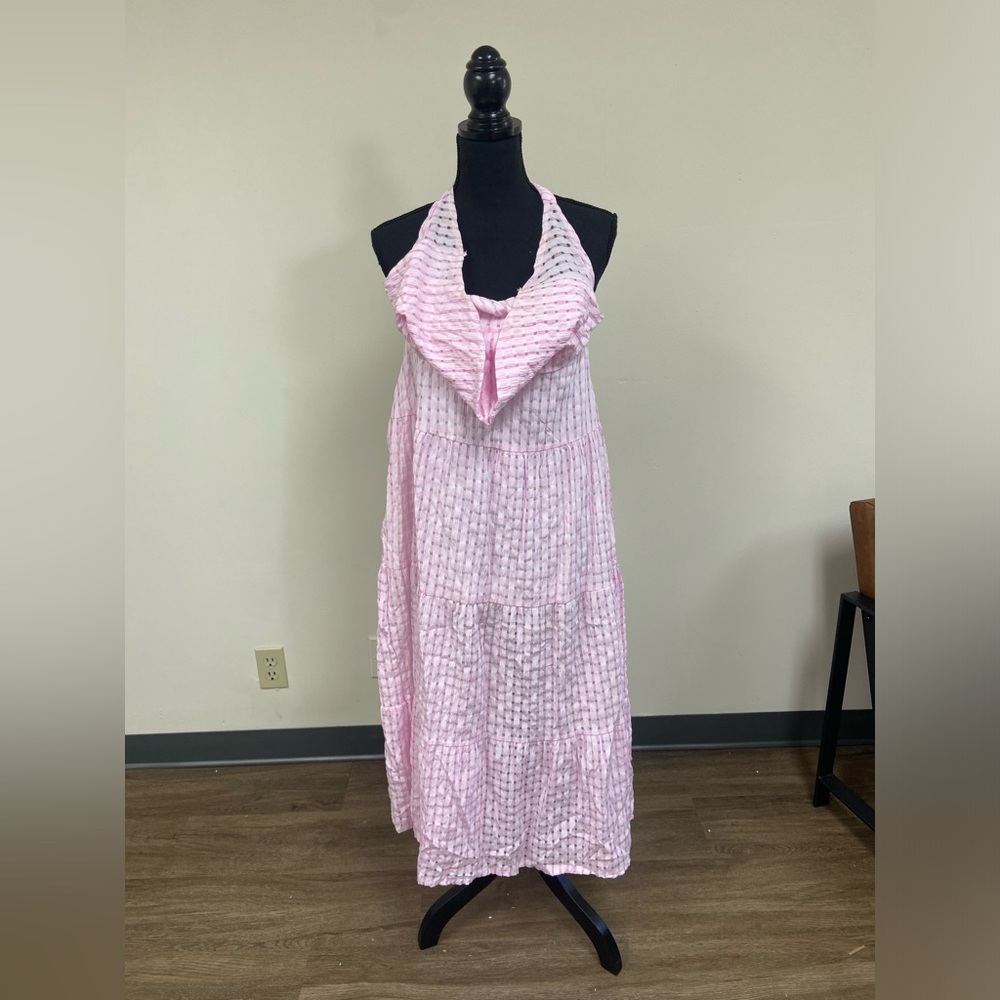 Avantlook pink plaid halter dress